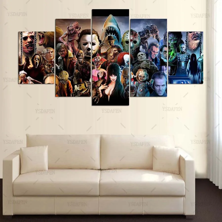 5 шт. холст Декор с принтом стены Искусство ужас фильм Невидимый Бойз мести печать