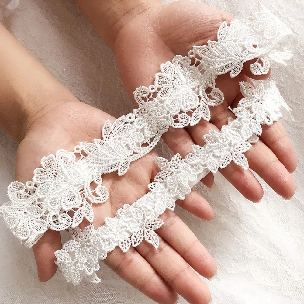 Wedding Garters Lace blue Embroidery Floral Sexy Garters 2pcs set for Women/Bride Thigh Ring Bridal Leg Garter