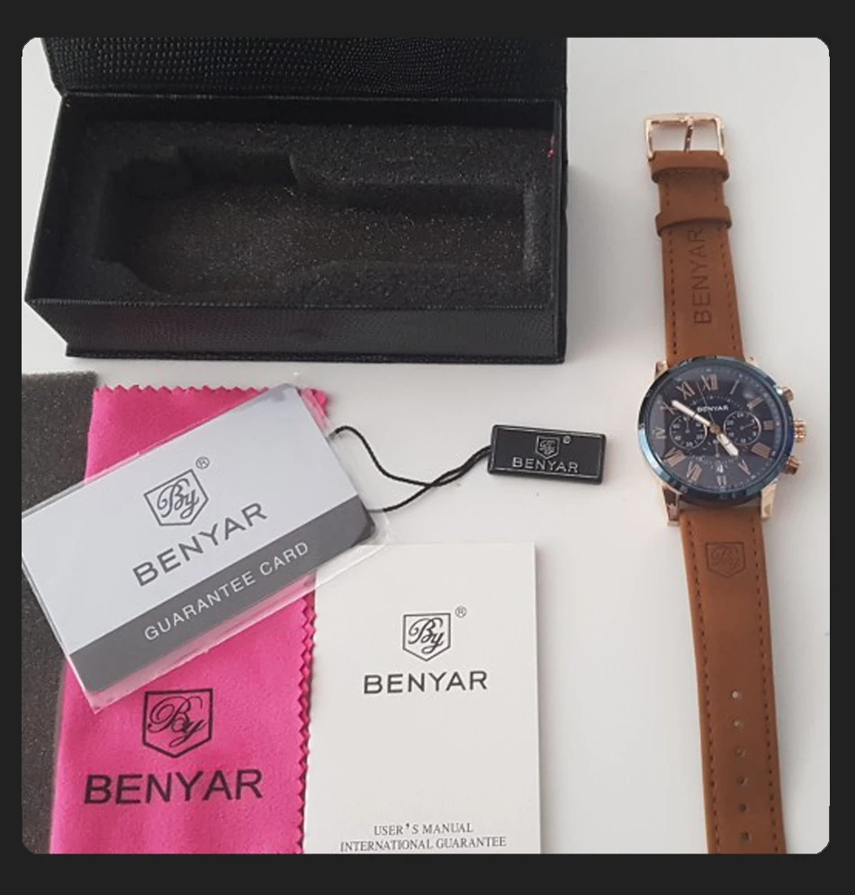 Reloj Hombre Топ бренд класса люкс BENYAR модный хронограф спортивные мужские часы военные кварцевые часы Relogio Masculino