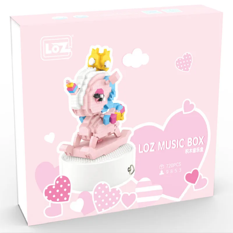 LOZ алмазные блоки Радуга Единорог Рисунок мультфильм красочные животные развивающие Кирпичи игрушки для детей DIY 9853 - Цвет: 9853