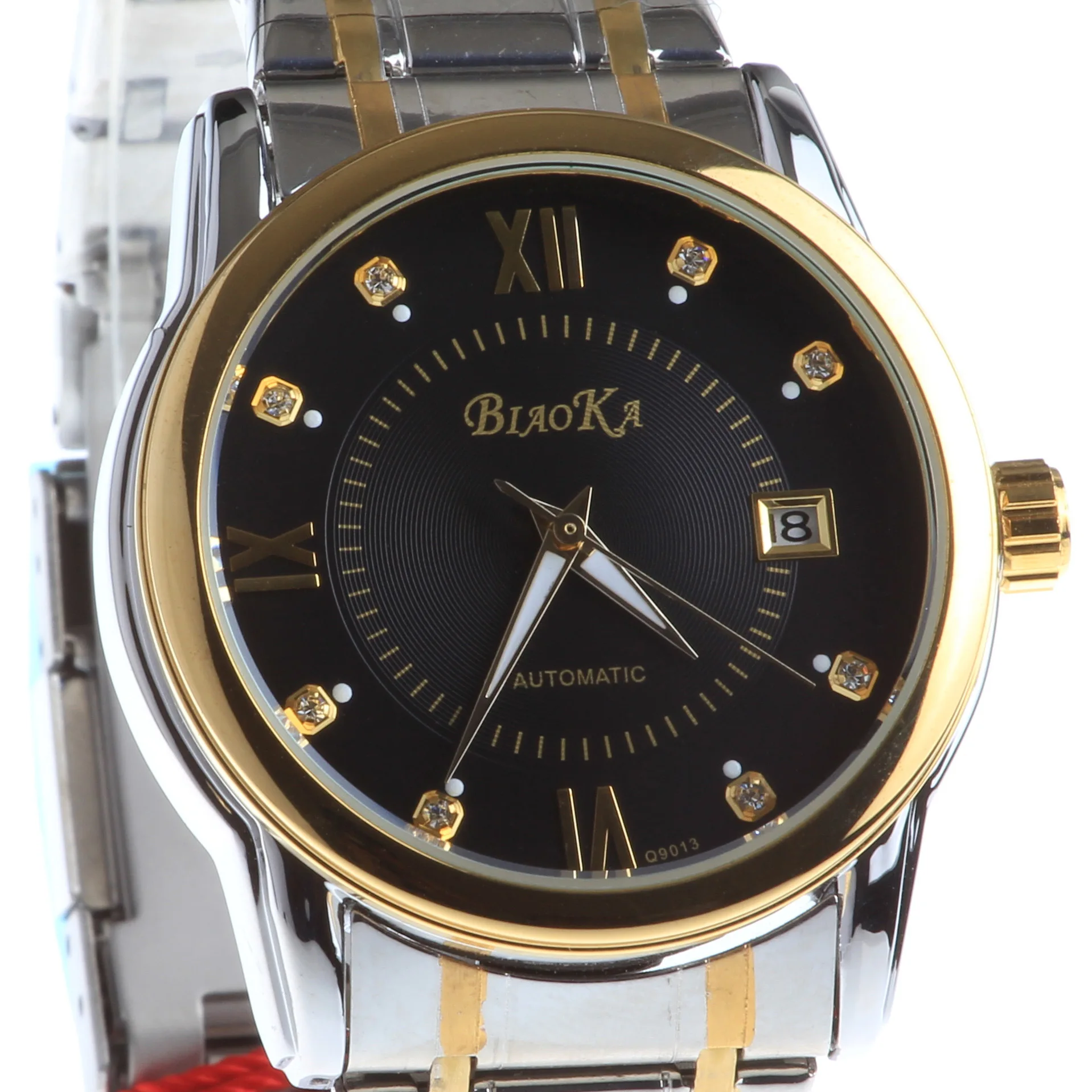 Мужские наручные часы BIAOKA золотистые водонепроницаемые с календарем