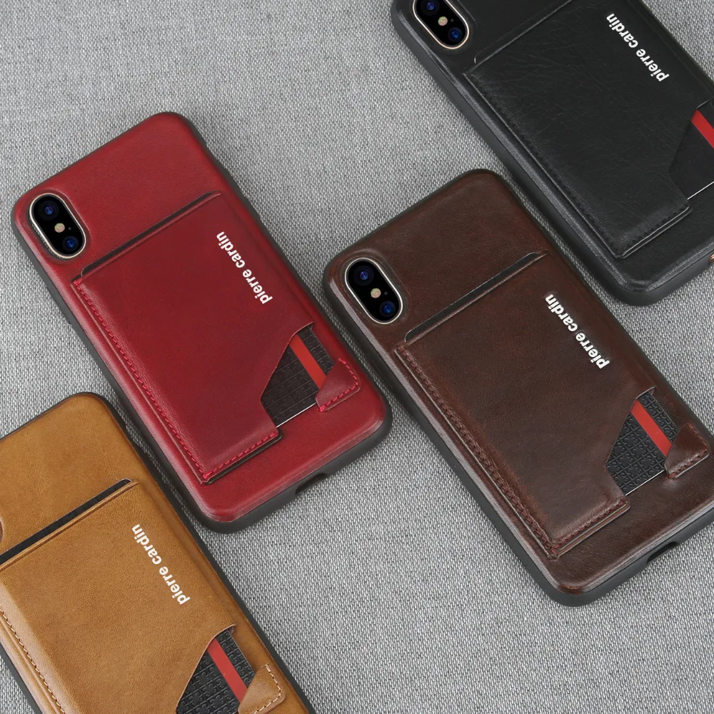 Pierre Cardin для Apple iPhone XR XS MAX сотовый Чехол для телефона из натуральной кожи чехол держатель для Карт Подставка Флип кожаный Стильный чехол