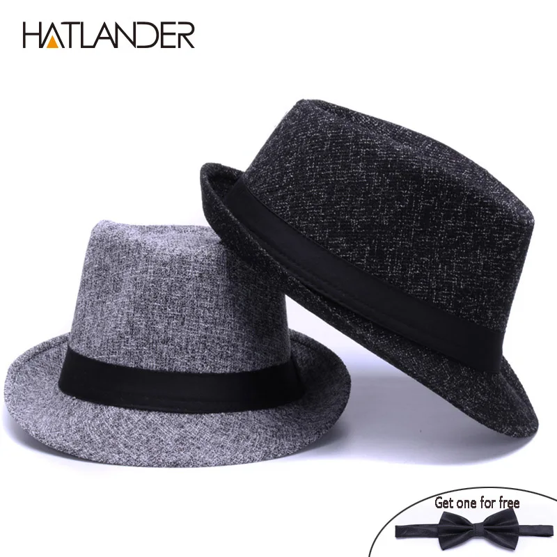 Шляпа от солнца HATLANDER для мужчин и женщин модная льняная Федора кепка в стиле джаз