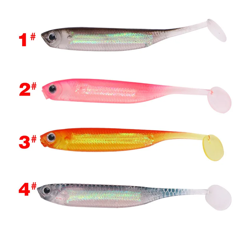 

5Pcs/lot 7cm 3.5g 3D Eyes Lifelike Silicome Soft Fishing Bait Lure Sea Lake Fishing Wobblers Soft Lures Pesca Artificial Bait