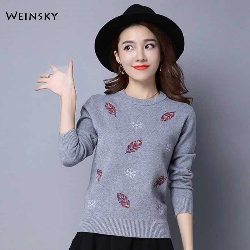 

Casual Style Women Knitted Sweater And Pullovers Full Sleeve Ladies Korean Fashion Sweaters Winter And Autumn 2019 New