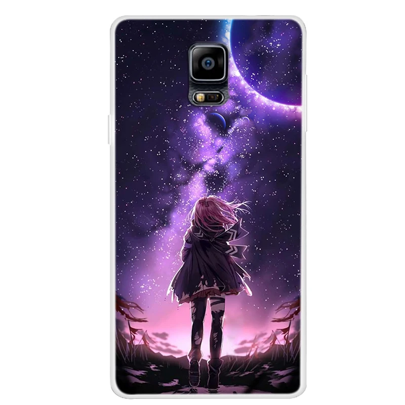 Чехол для телефона Samsung Galaxy Note 4 с изображением тигра кота бабочки цветов мягкий