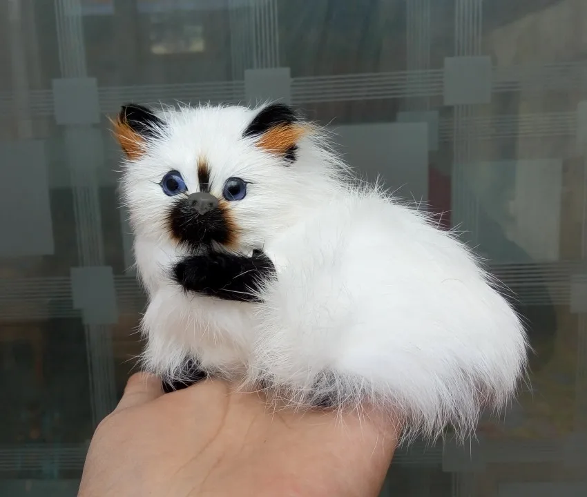 Реалистичная игрушка в виде Кошки 11x9 см модель персидской кошки украшение для
