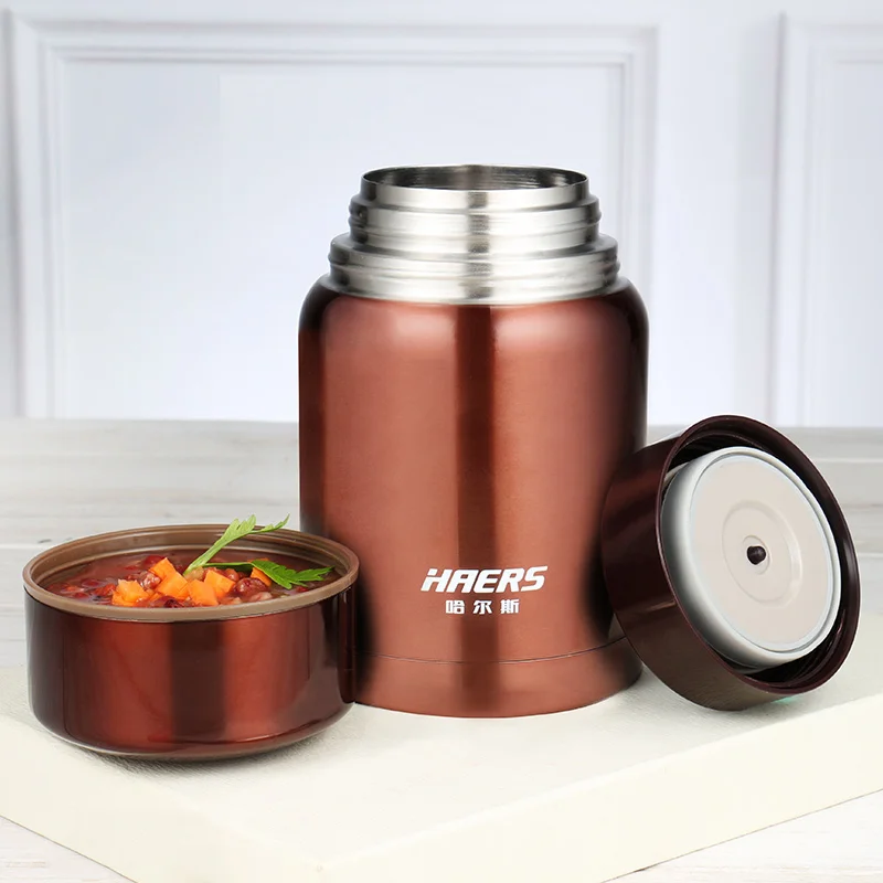 Haers 850 мл пищевой термос BPA Бесплатно Пищевой 304 из нержавеющей стали термос для еды с контейнерами