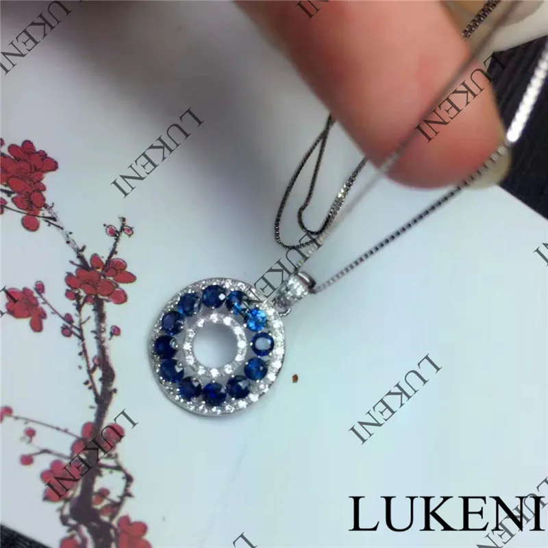 LUKENI L-0013 женские серебряные круглые сапфировые подвески Лучший подарок