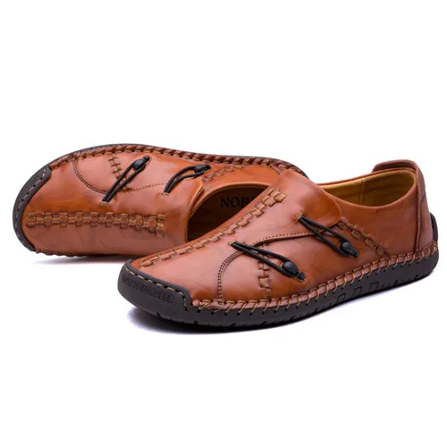 Red Brown URBANFIND/Высококачественная Мужская обувь из натуральной кожи; модная повседневная обувь ручной работы; мужские мягкие дышащие мокасины на плоской подошве; размеры 38-44 - Цвет: Red Brown