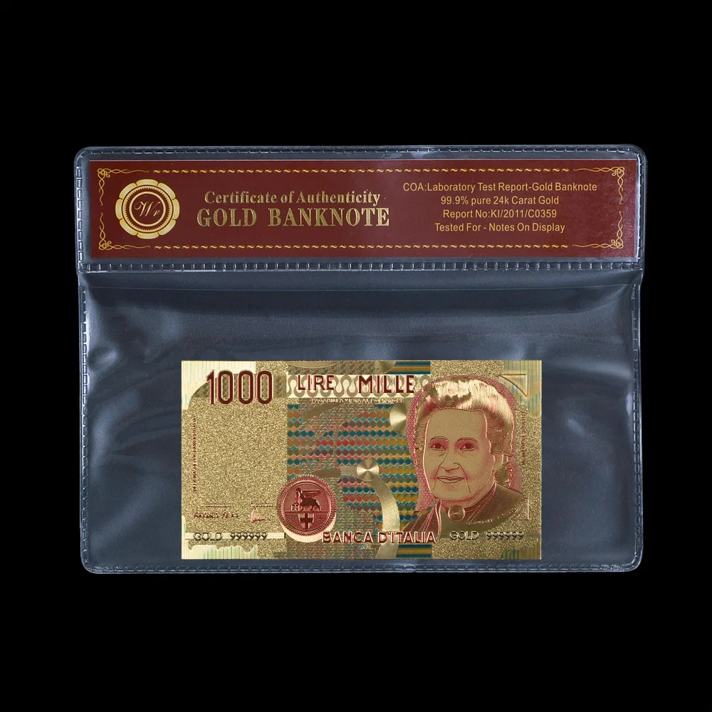 Китайский поставщик Италия 1000 Лира банкноты Позолоченные Красочные текущие