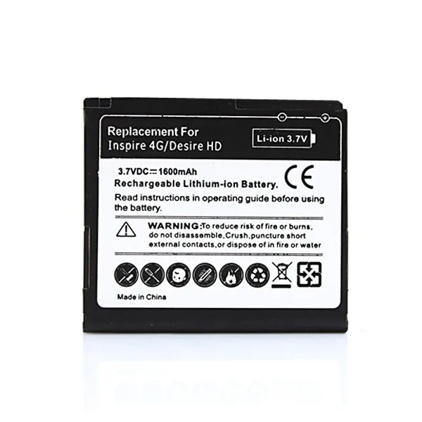 Сменный аккумулятор для HTC Desire HD 1600 мАч перезаряжаемая батарея G10 Inspire 4G Ace BD26100 A9191