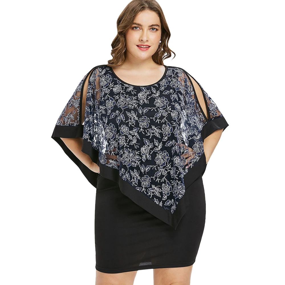 5XL плюс Размеры цветочный наминка облегающее платье Для женщин О образным