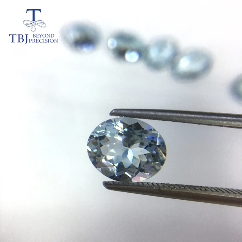 TBJ 100% натуральный цвет Аквамарин ovar8 * 10 мм 2.1ct натуральные свободные драгоценные