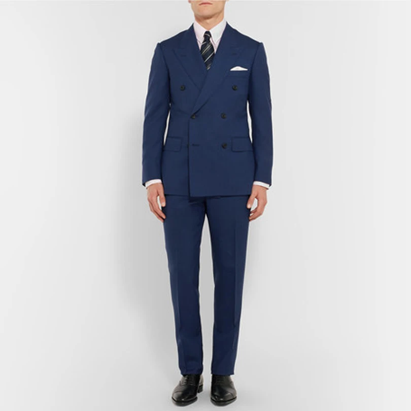 

2018 костюмы из 2 предметов (пиджак и брюки) с тремя карманами, классические мужские костюмы для ужина и вечеринки, двубортные костюмы с застежкой на воротник на заказ