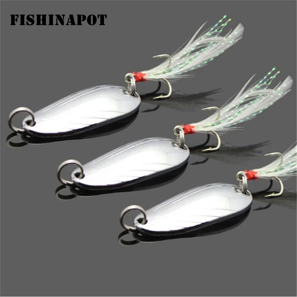 FISHINAPOT 1 шт. металлический 3g/5g Серебристые блестки блесна рыболовные приманки
