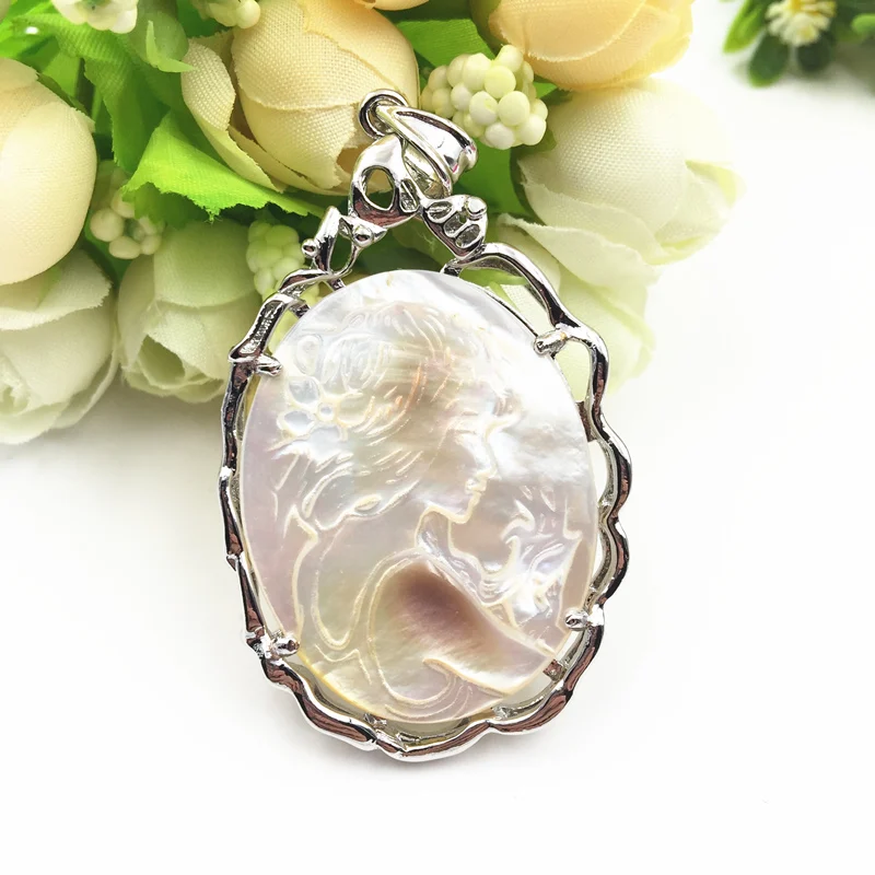 

Натуральный перламутровый кулон в виде ракушки красота Овальная Форма Подвески для женщин DIY ожерелье ювелирные аксессуары в поисках 35X57mm ...