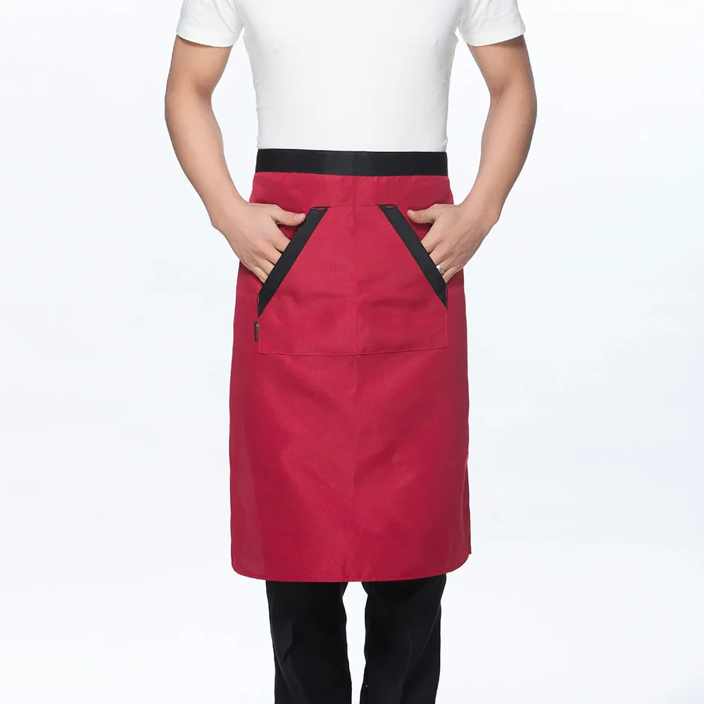 Apron 1 Новинка, летняя дышащая рубашка шеф-повара с коротким рукавом для ресторана, в стиле унисекс, для отелей, кухни, пекарни, парикмахерской, комбинезоны - Цвет: Apron 1