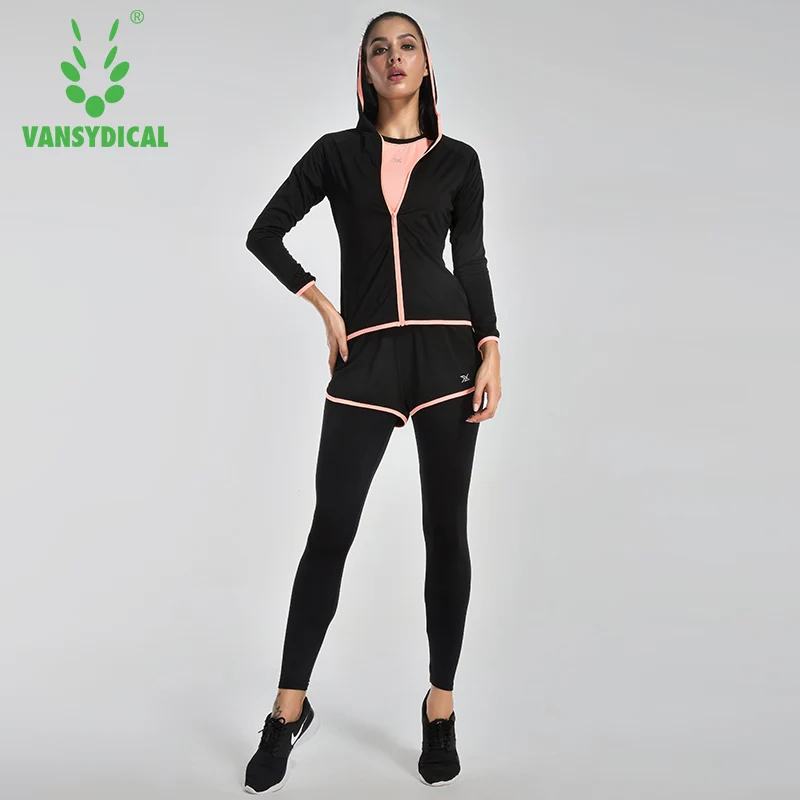 Vansydical, спортивные костюмы, женский комплект для спортзала, йоги, бега, трико, спортивная одежда, быстросохнущая одежда для фитнеса, тренировок, беговые костюмы, 5 шт