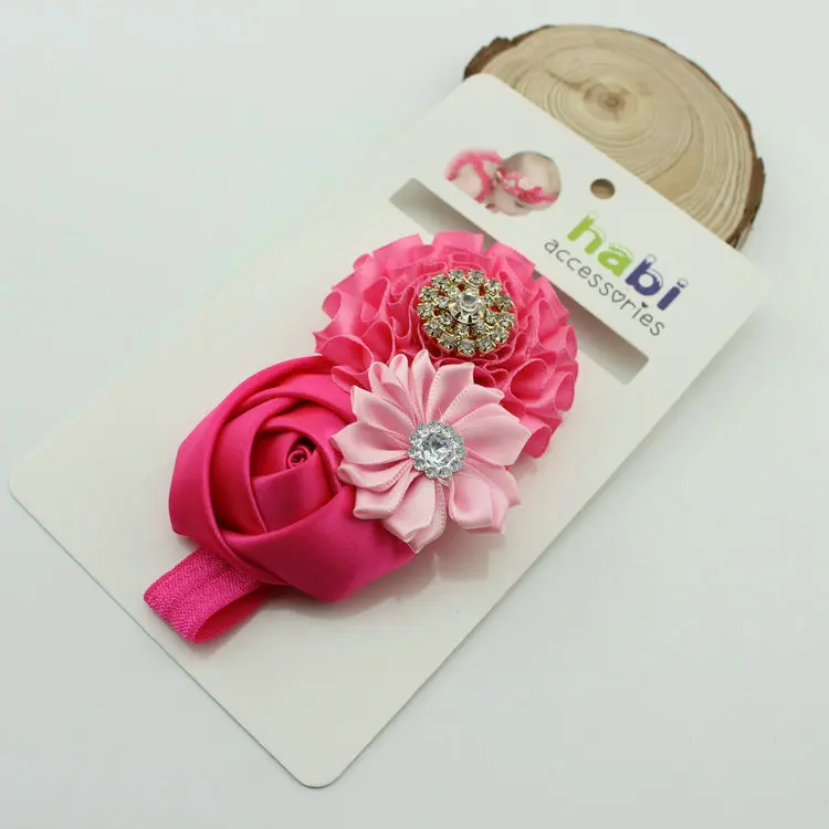 Детские ободки для волос милые блестящие девочек аксессуары с розами головные