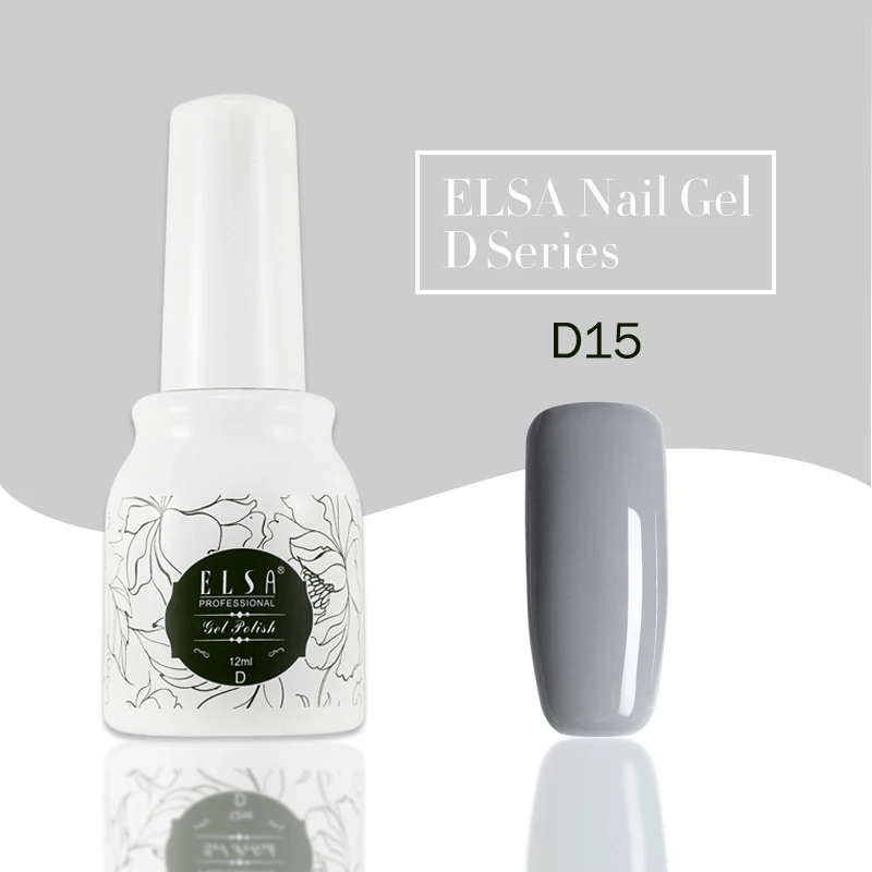 D15 ELSA, 32 цвета, Гель-лак для ногтей, 12 мл, телесный, серый цвет, Гель-лак для ногтей, впитывается, Гель-лак для ногтей, маникюрный лак гель-лаки - Цвет: D15