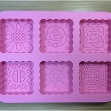 Силиконовые квадратные mooncake китайский узор Шоколадное Мыло