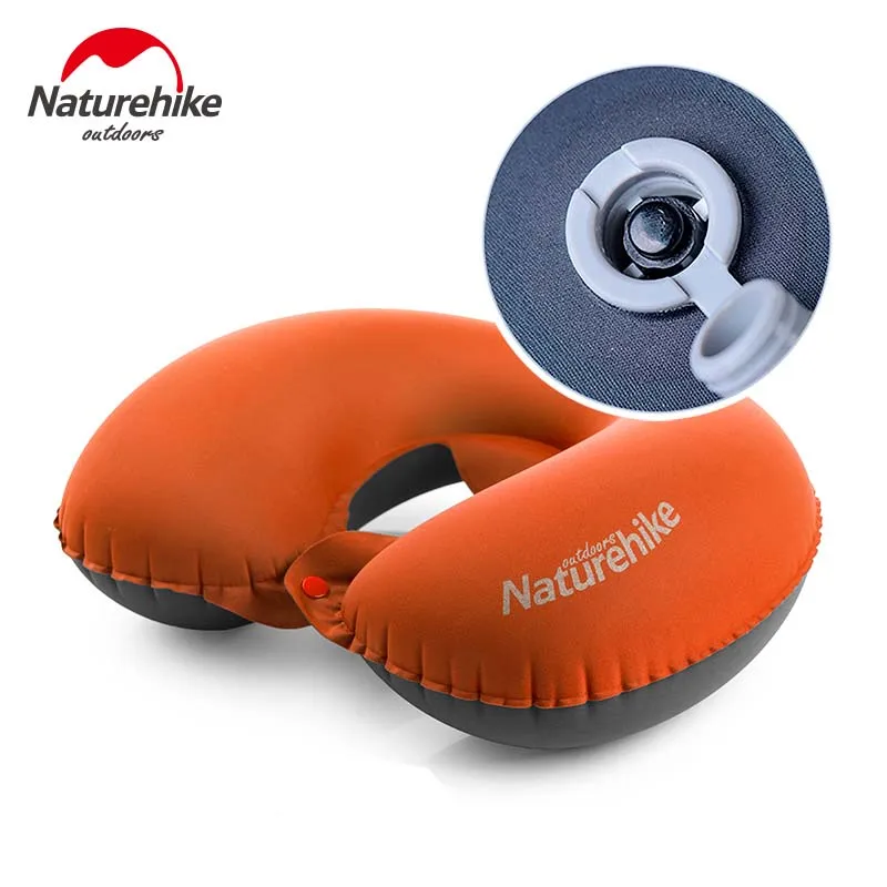 Orange NatureHike u-образная подушка для шеи, Ультралегкая надувная Удобная подушка для отдыха на природе, походная Подушка, аксессуары для путешествий - Цвет: Orange