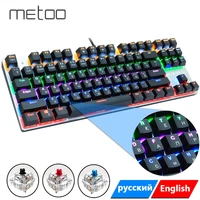 gaming mechanical keyboard 87104 keys russianenglish usb wired led backlit game keyboards bluered switch for computer gamer