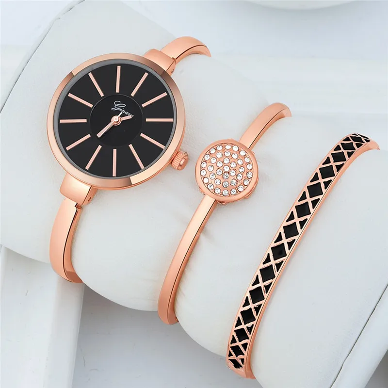 New 3PCS Women Stainless Steel Quartz Wrist Watch Luxury Top Brand Business Ladies Digital Display Reloj Mujer 2019 Hot Sale WD | Наручные