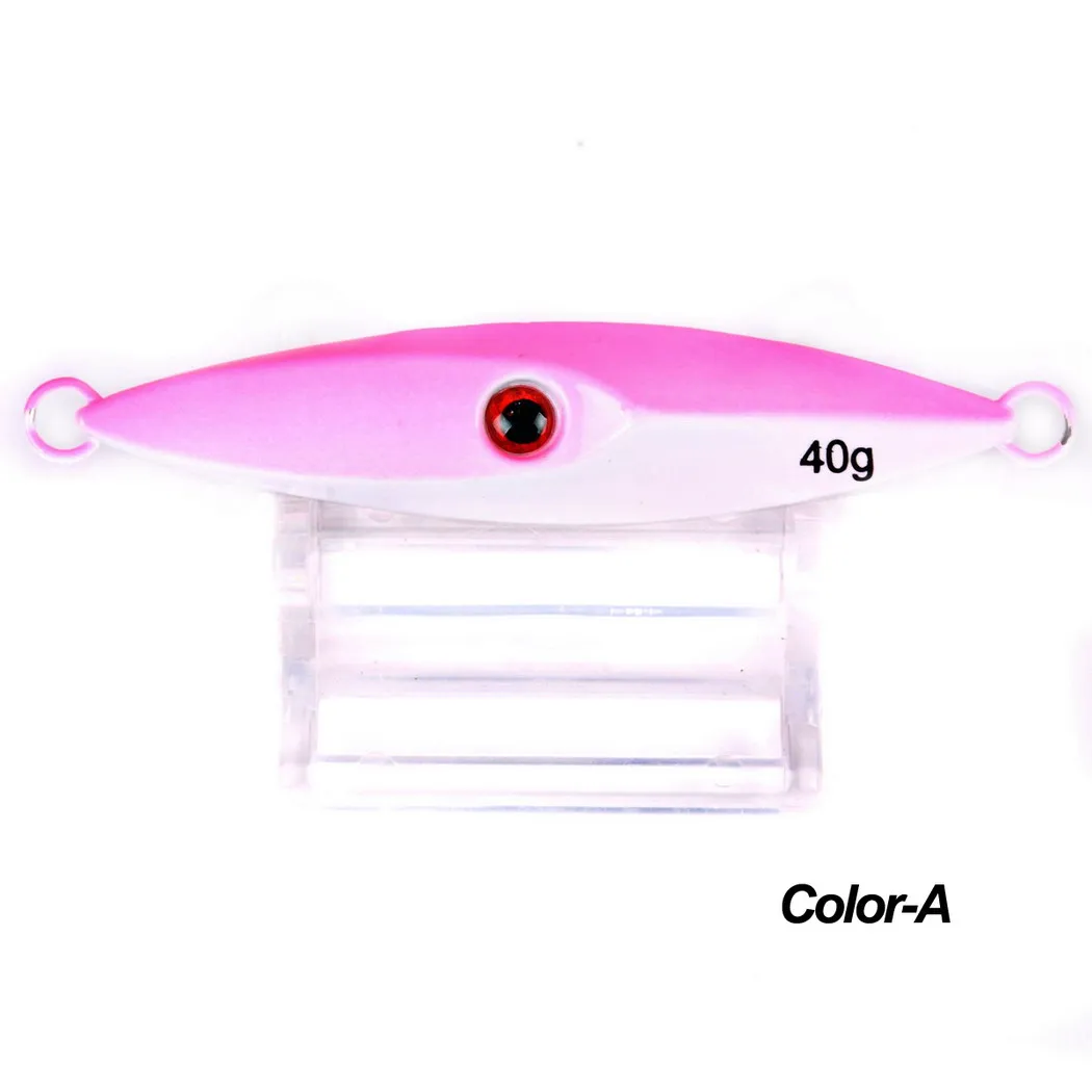 40g Pink white 1 шт., 40 г, 85 мм, приманки для джига, металлическая литая блесна, 30 г, приманка для ловли рыбы, свинцовая приманка, приманка для рыбалки, искусственная приманка, Снасть - Цвет: 40g Pink white
