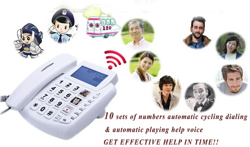 CE &amp ROHS homecare senior home phone sos emergency corded telephone with watch remote and voice recording | Компьютеры и офис