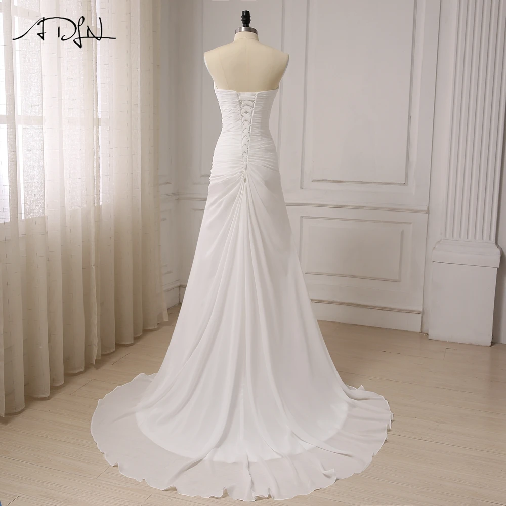 Adln пикантные Свадебные платья Русалочки Милая Шифон Пляж Vestido De Noiva с разрезом на