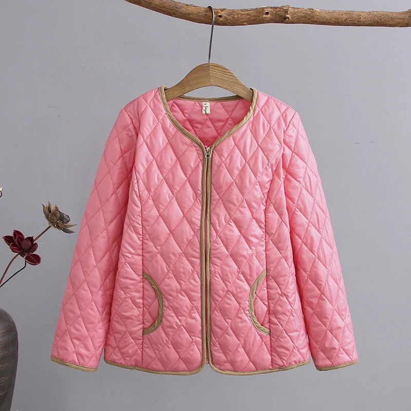 NewBang 5XL 6XL размера плюс легкое хлопковое пальто женское зимнее теплое пальто без воротника на молнии тонкие куртки