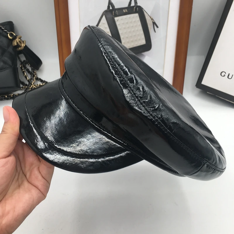 Новая кожаная кепка на весну осень зиму уличная модная кепки для