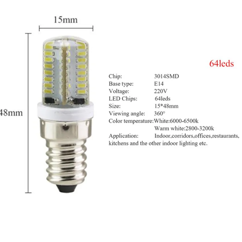 Чип Cree светодиодная лампа E14 лампочка кукуруза переменный ток 220 В 7 Вт 8 9 6 SMD 3014 360