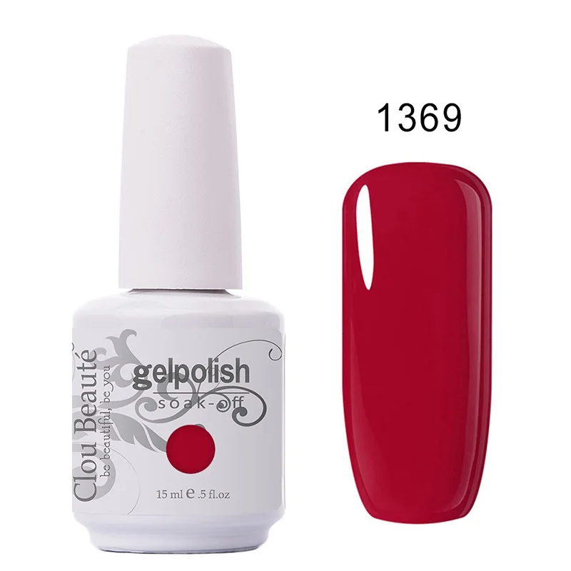 1369 Clou Beaute 15 мл Гель-лак стойкий Гель-лак для ногтей замачиваемый лак для ногтей Светодиодный УФ-Гель-лак для ногтей - Цвет: 1369