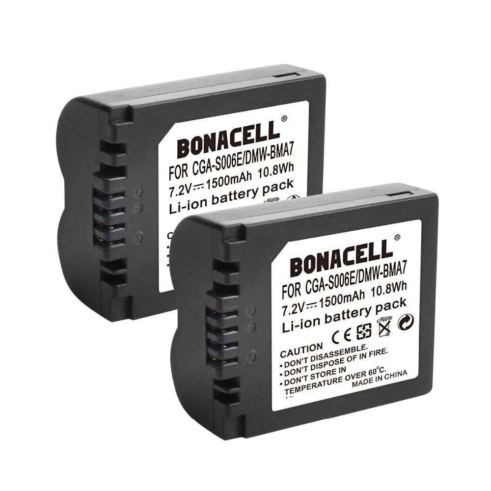 bonacell S006 Battery Batteria Pack for Panasonic Lumix CGA-S006E DMW-BMA7 DMC-FZ50 FZ30 CGR-S006 CGR-S006A1B CGA-S006 | Электроника