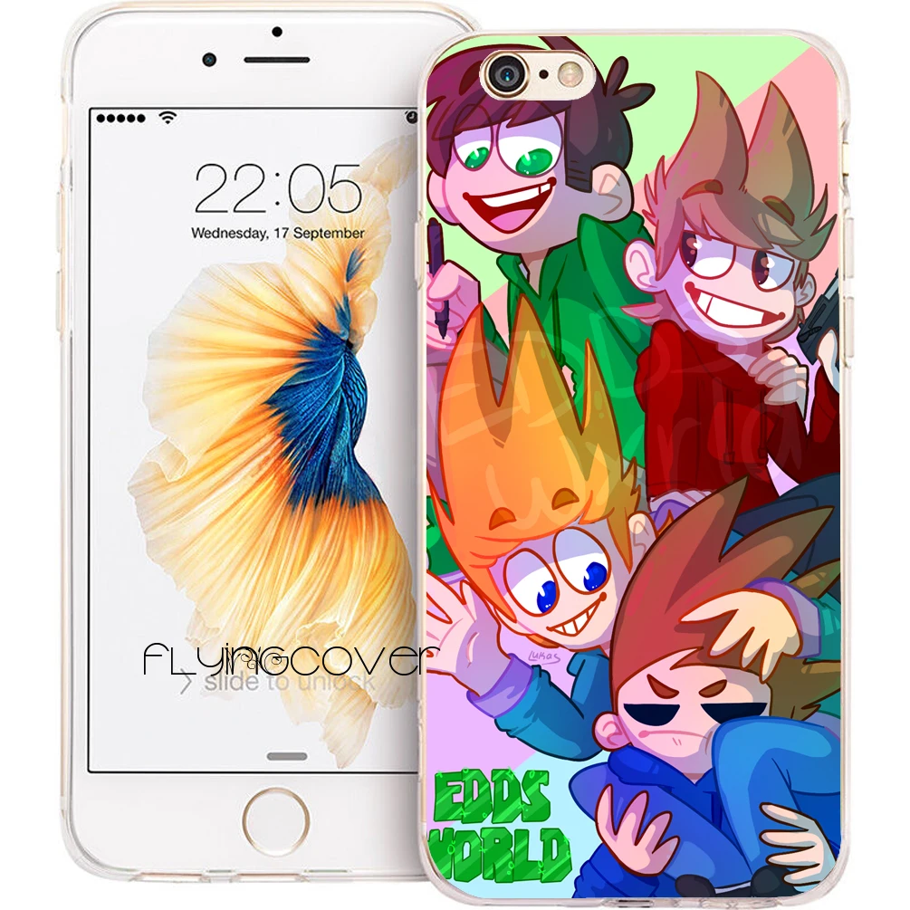 Прозрачный мягкий силиконовый чехол для телефона с рисунком Eddsworld iPhone XS Max XR X 7 8 6 S