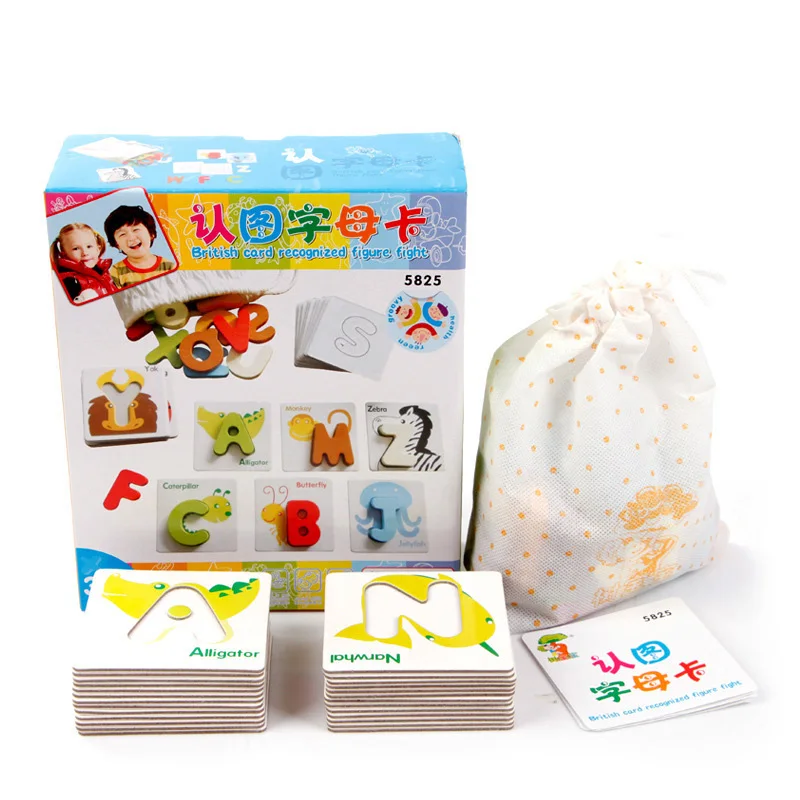 Деревянные дошкольные английские Обучающие буквы алфавита ABC Детские