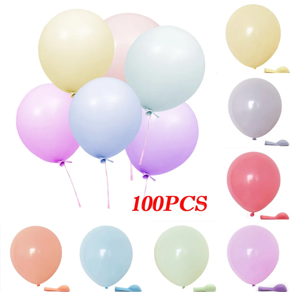 100 шт./лот, упаковка из 100 макарон, яркие цвета, вечерние шары, набор, пастельные латексные шары, вечерние, свадебные аксессуары, 10 дюймов