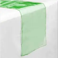 Sage Green 10 шт. 30 см X 275 см Двухстороннее использование узкая скатерть из органзы стул пояса бант для рождественской вечеринки украшения дома 11 цветов - Цвет: Sage Green