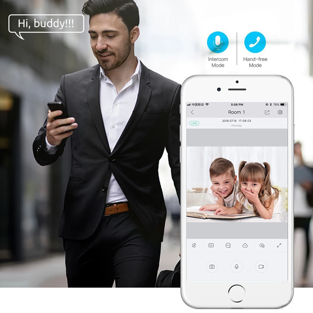 Водонепроницаемая IP-камера KingCam с Wi-Fi 1080P беспроводная цилиндрическая Наружная и