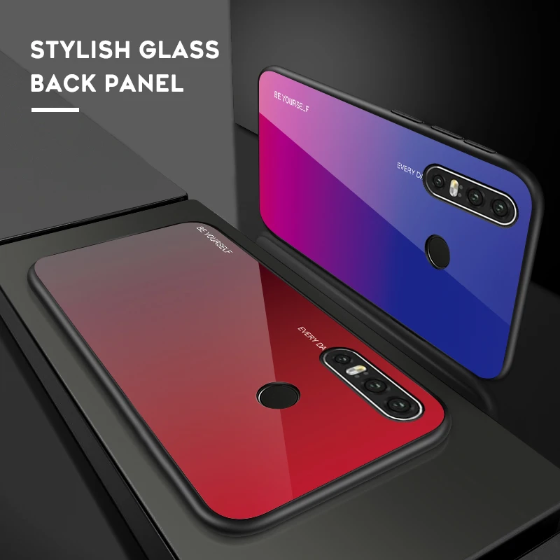Градиентный чехол из закаленного стекла для Huawei P30 P20 Mate 30 20 10 9 Lite Pro Honor 8X Max P smart Z Plus