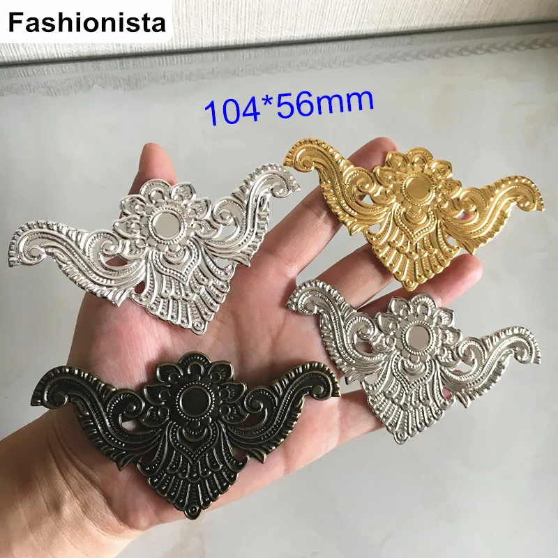 18 pcs - Large Size Metal Stamping Flowers For Decoration 104*56mm Gold-color / Silver-color Steel /Bronze DIY Findings -A | Украшения и