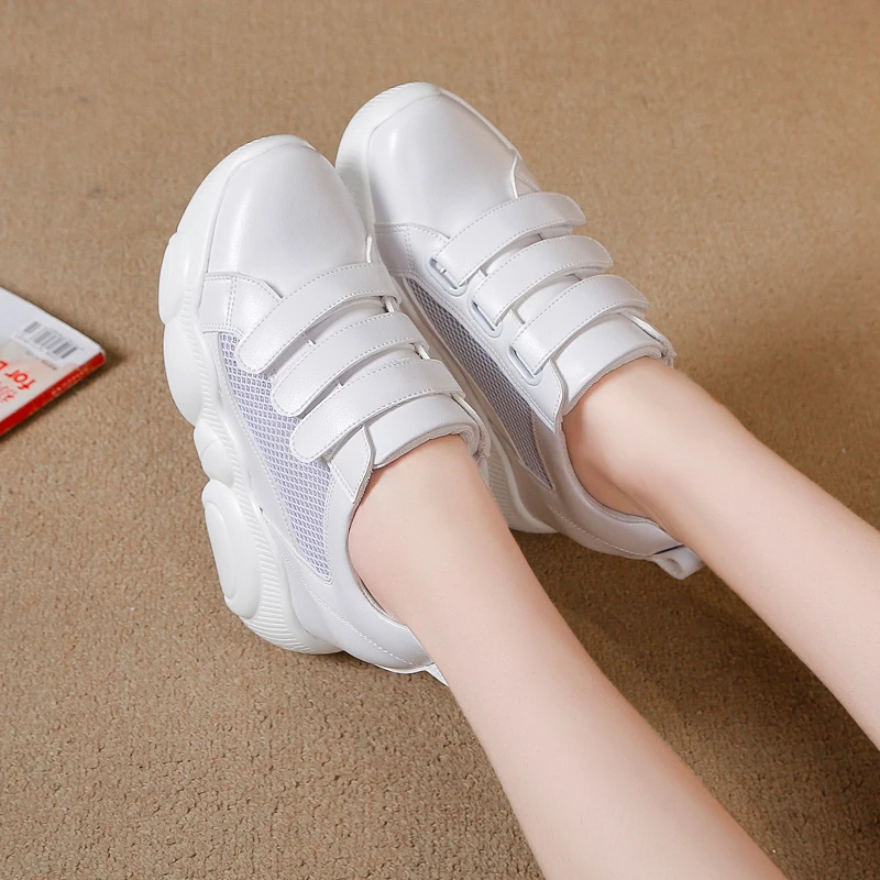 Rimocy/женские летние дышащие кроссовки из сетки на платформе увеличивающие рост