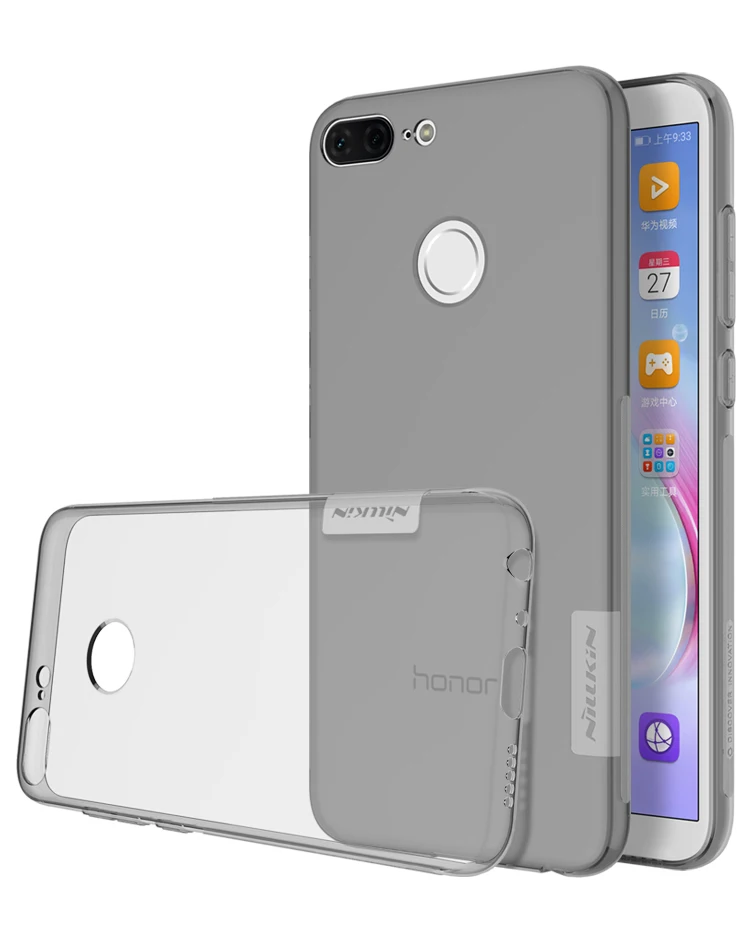 Серый Чехол для huawei Honor 9 Lite, чехол для Honor 9 Lite, NILLKIN, натуральный, TPU, прозрачный, мягкий, задний чехол с розничной доставкой, посылка - Цвет: Серый
