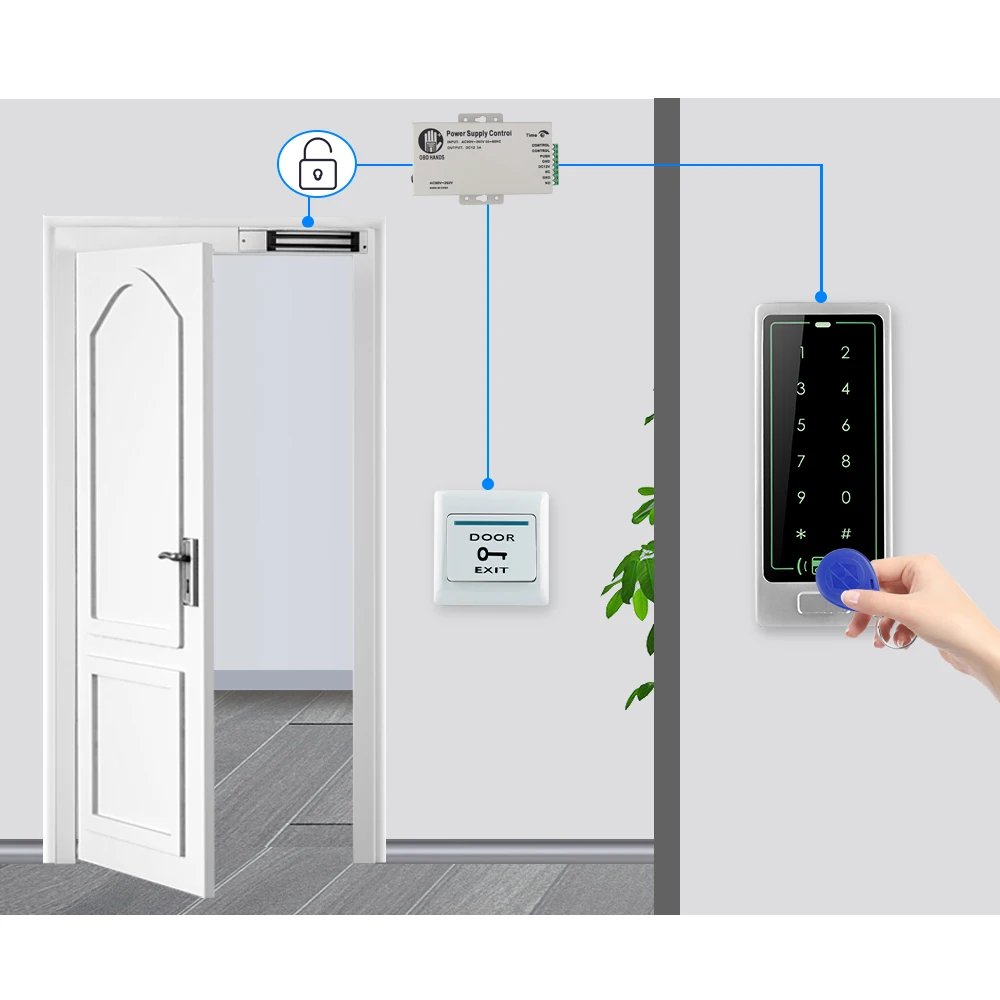 125KHz RFID клавиатура управления доступом сенсорная металлическая автономная