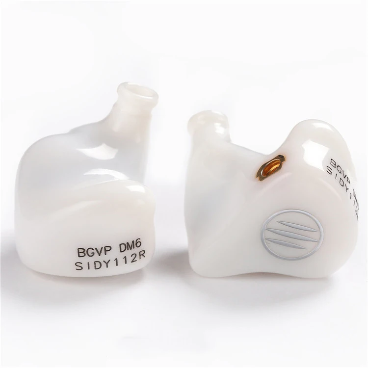 Ivory white BGVP DM6 Hi-res 5BA сбалансированные арматурные драйверы наушник IEM 3D принт HiFi наушники контролировать наушники индивидуальные ручной работы IEM - Цвет: Ivory white