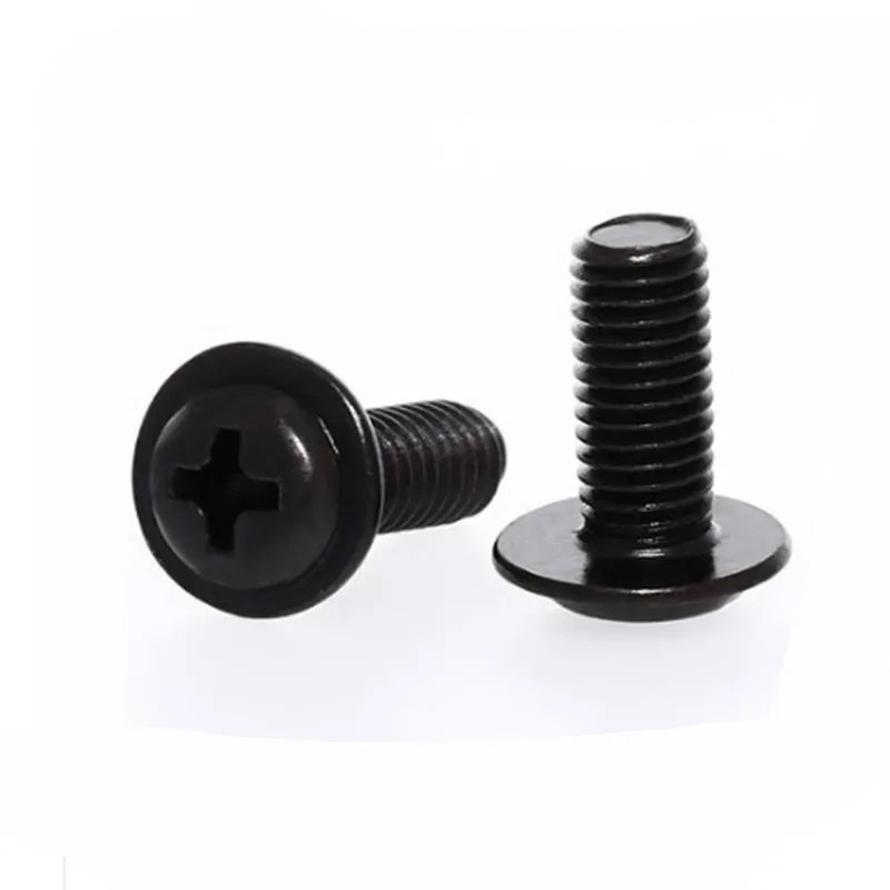 Steel with black 50 шт. M2 M2.5 M3 нержавеющая сталь Phillips круглая шайба головка машина винт чехол прецизионный компьютер винт для материнской платы - Цвет: Steel with black
