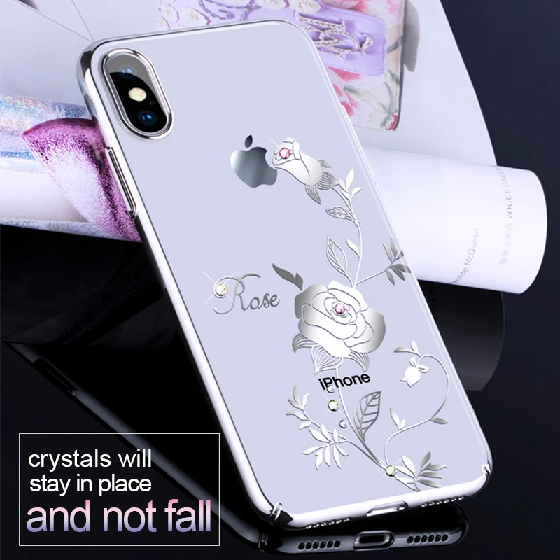 KINGXBAR крышка для iPhone X чехол телефона кристаллы от Swarovski горный хрусталь ПК Алмаз